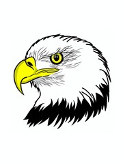 Elegant Silhouette of an Eagle's Head