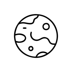 Fototapeta premium Good icon rocky planet with surface lines