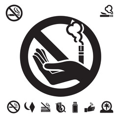 No Smoking icon silhouette vector illustration