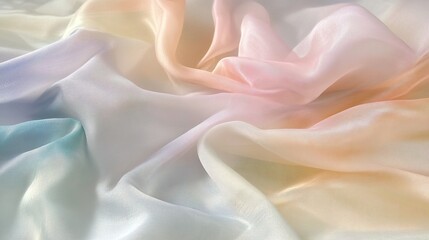 Obraz premium Multicolor chiffon fabric with soft pastel hues.