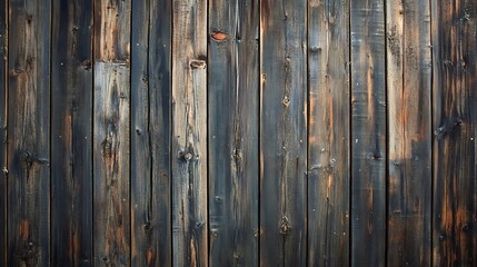 Fototapeta premium Dark, rustic wooden wall texture. Weathered planks with rich tones and variations.