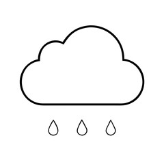 Good icon rainy cloud with water drops