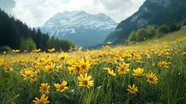 Yellow daisy flowers in the garden. Shallow depth of field