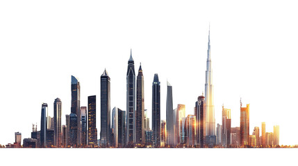 Modern cityscape illustration isolated on white background