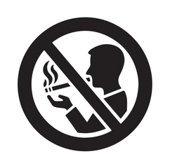 No Smoking icon silhouette vector illustration