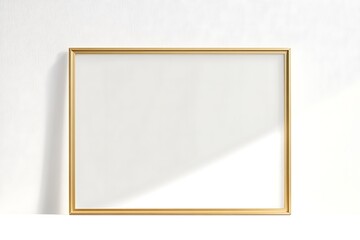 Gold rectangular frame on a white background