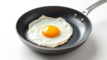 Crispy fried egg, copy space for your food blog.