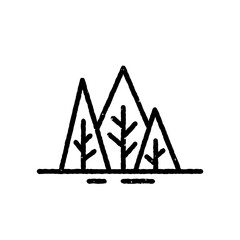 Forest Trees Simple Outline Icon