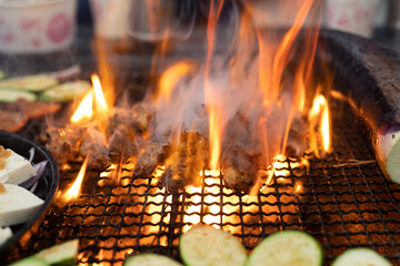 Barbecued crispy bones meat gourd gourd eggplant and tofu