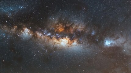 Fototapeta premium Awe-inspiring view of the Milky Way galaxy, showcasing its vibrant colors and cosmic dust.