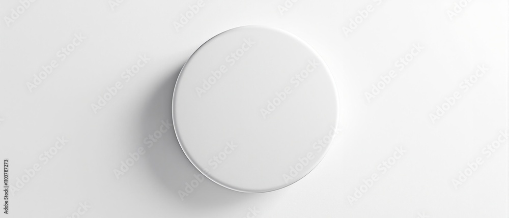 Poster 3d rendering of white blank circle shape with shadow in neumorphism style, sphere, blank, design, ro