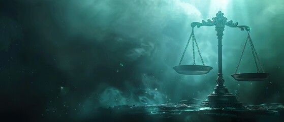 Professional Abstract Background for Law Firm: Dark Teal and Grey with Legal Icons