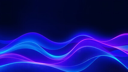 Fototapeta premium Abstract Blue Wave Background with Dynamic Lines and Futuristic Energy Flow