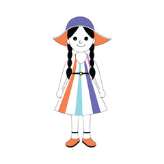 Girl illustration vector isolated white background