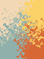 Retro green yellow red abstract design. Illustration for banner, poster.	