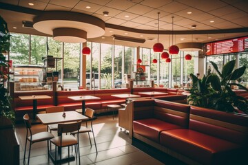 Fototapeta premium Interior of a fast food restaurant