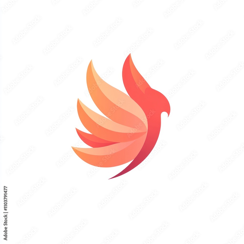 Poster here's a possible and keyword list for your image.. abstract bird logo design with gradient wings.
