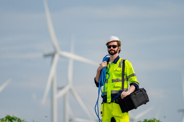 Wind turbine engineers focus on plan review work. in further maintenance.