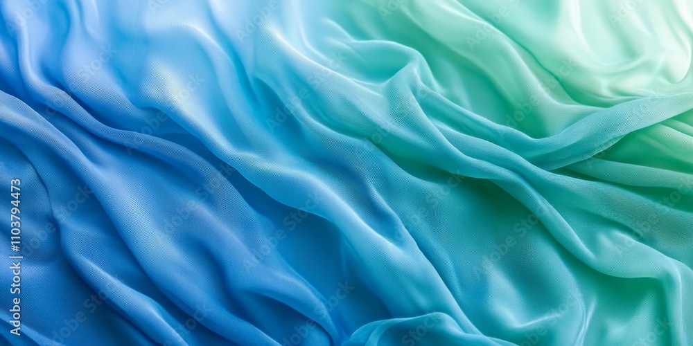 Aufkleber abstract blue and green gradient color cloth textile texture background featuring soft waves. this c