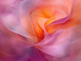 Obraz premium A soft, abstract swirl of pastel colors resembling a flower petal.