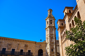 Tower of the Church of Santa Catalina from Valencia in Museum Spanish Village Mallorca (or Poble Espanyol de Mallorca) in Palma, Mallorca, Spain   © Lindasky76