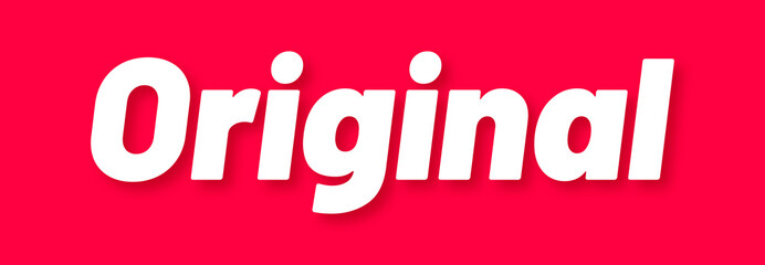 Original Stamp, Red Background with Original Word Rubber Stamp Banner