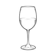 line art drawing illustration of a glass cup