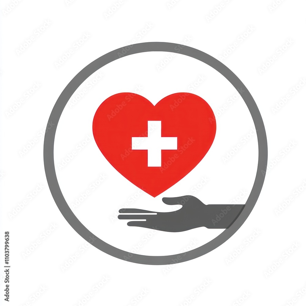 Poster here's a possible and keyword list for your stock image.. heart health care symbol.