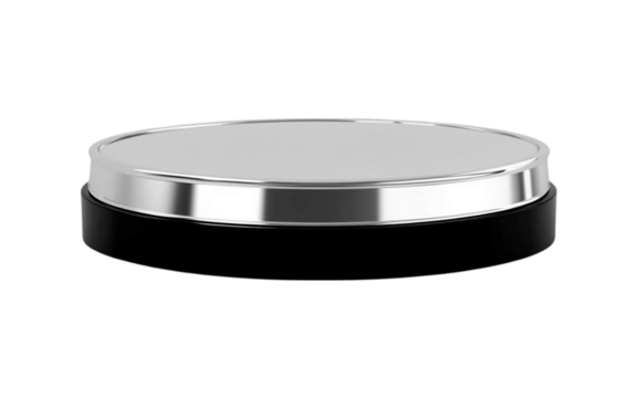 Abstract 3D silver cylinder pedestal podium floating on transparent background. Silver wall scene for product display presentation. - Powered by Adobe