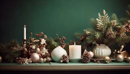Christmas life arrangement with text space