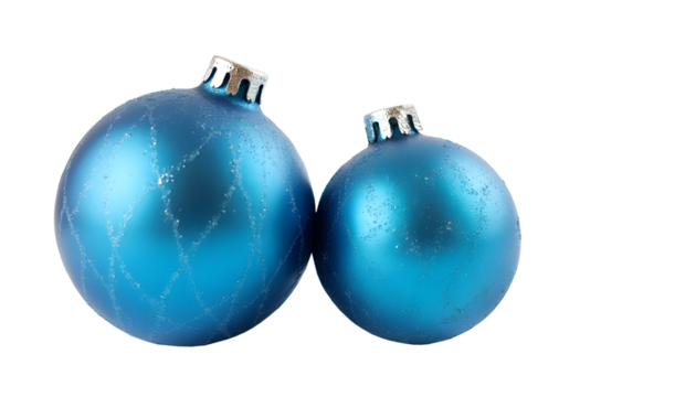 A bold and striking blue Christmas ball ornament, isolated on a transparent background
