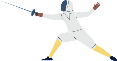 A man in a white outfit is holding a sword and is about to strike