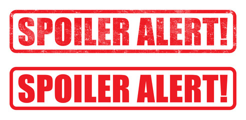 Red Bold SPOILER ALERT Graphic with Stamp Effect with Transparent Background 
