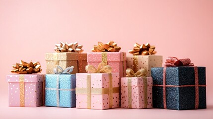 Obraz premium Stylish Christmas gift boxes