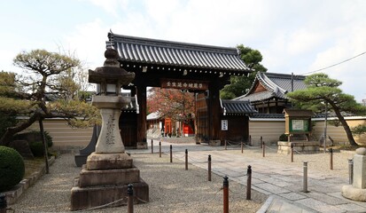  A Japanese temple ：A scene of the entrance gate to the precincts of Mibu-dera Temple in Kyoto City