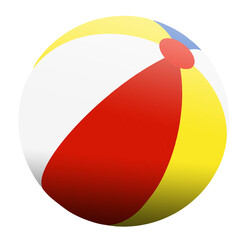 Colorful beach ball isolated against plain background , summer element concept.