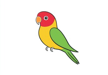 Here's a description and keywords for your image.. Colorful illustration of a lovebird.