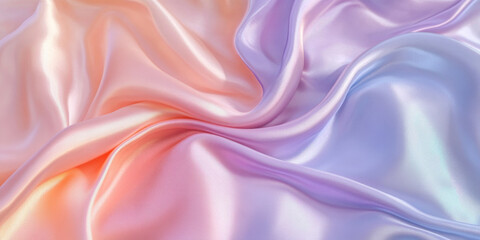 Obraz premium Soft holographic pastel background with gradients of mint, peach, and lavender. The texture is smooth and silky with glowing highlights.