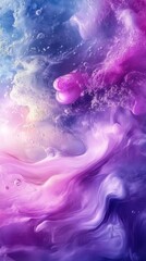 Fototapeta premium Ethereal swirls of vibrant purple and blue hues blend seamlessly, creating a mesmerizing cosmic dreamscape reminiscent of nebulae and celestial phenomena.