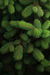 A close up of a pine tree with green needles