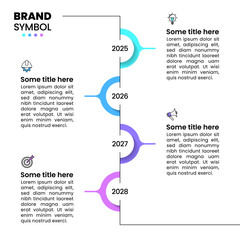 Obraz premium Infographic template. Timeline with 4 steps and icons