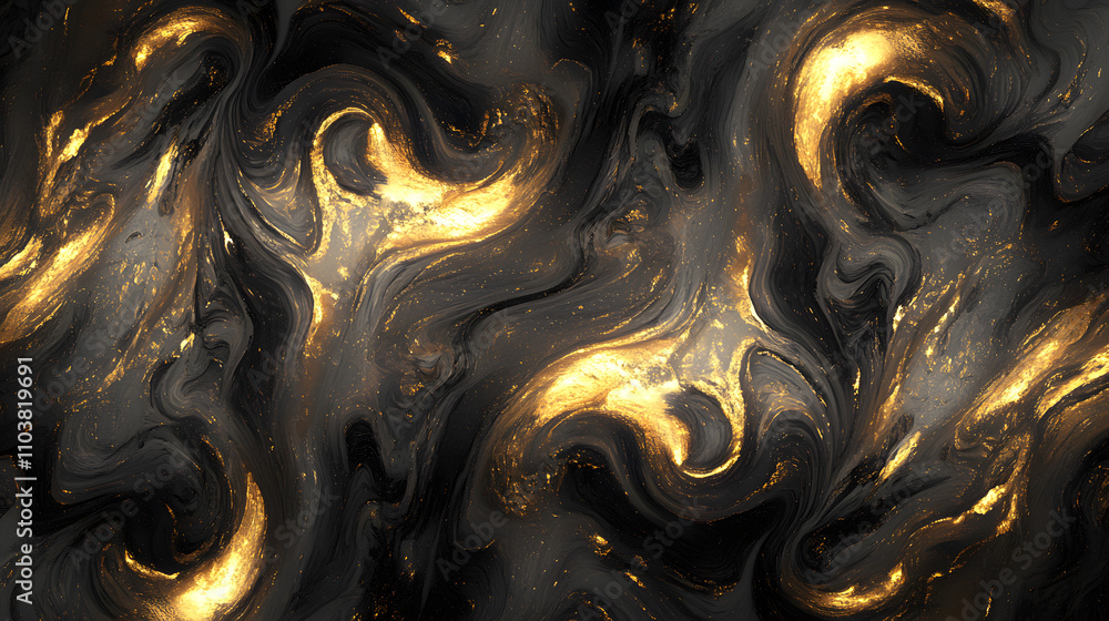 Poster abstract black and gold marble texture. swirling patterns create a luxurious, elegant design. perfec