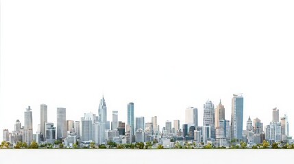 Obraz premium 3d rendering of a landscape side view of bangkok city, isolated white background 