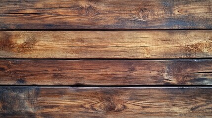 Fototapeta premium A close-up view of rustic wooden planks arranged horizontally.