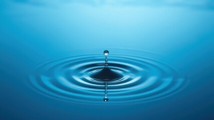 an ink drop hitting the water's surface, creating a small disturbance, fluid dynamics, shockwave ripple, ink hit, dynamic motion