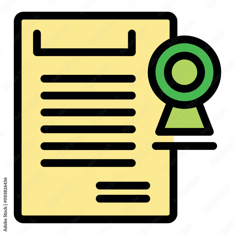 Poster clipboard with approved document and quality seal, symbolizing successful verification and validatio