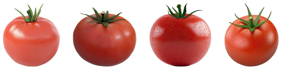 Tomato isolated on transparent background, Set of isolated on transparent background, Set of isolated on transparent background, Set of