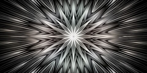 Obraz premium Stunning Abstract Starburst Pattern with Radiating Lines in Black and White, Perfect for Modern Graphic Art and Minimalist Decor