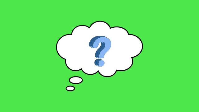 Simple animation of question mark cloud balloon icon.