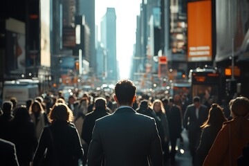 Diverse City Street Anonymous Walker at Rush Hour